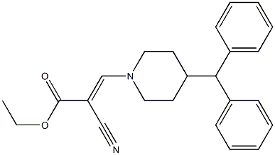 ethyl 3-(4-benzhydrylpiperidino)-2-cyanoacrylate Struktur