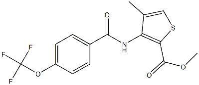 methyl 4-methyl-3-{[4-(trifluoromethoxy)benzoyl]amino}thiophene-2-carboxylate Struktur