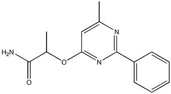 2-[(6-methyl-2-phenyl-4-pyrimidinyl)oxy]propanamide Struktur