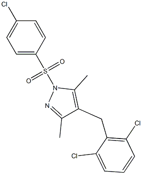 1-[(4-chlorophenyl)sulfonyl]-4-(2,6-dichlorobenzyl)-3,5-dimethyl-1H-pyrazole Struktur