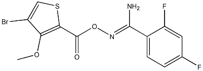 O1-[(4-bromo-3-methoxy-2-thienyl)carbonyl]-2,4-difluorobenzene-1-carbohydroximamide Struktur