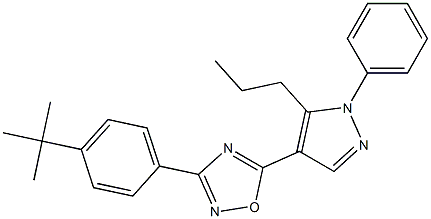 3-[4-(tert-butyl)phenyl]-5-(1-phenyl-5-propyl-1H-pyrazol-4-yl)-1,2,4-oxadiazole Struktur