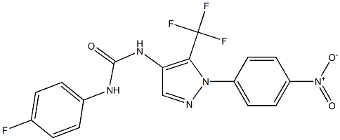 N-(4-fluorophenyl)-N'-[1-(4-nitrophenyl)-5-(trifluoromethyl)-1H-pyrazol-4-yl]urea Struktur