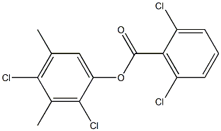 2,4-dichloro-3,5-dimethylphenyl 2,6-dichlorobenzoate Struktur