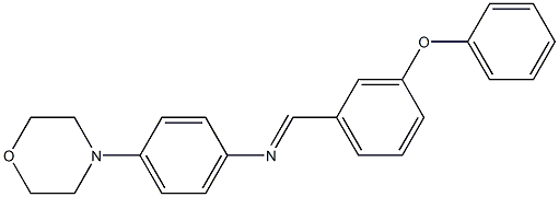 N-(4-morpholinophenyl)-N-[(E)-(3-phenoxyphenyl)methylidene]amine Struktur