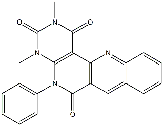 2,4-dimethyl-5-phenyl-1,2,3,4,5,6-hexahydrobenzo[b]pyrimido[4,5-h][1,6]naphthyridine-1,3,6-trione Struktur