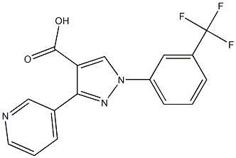 3-(3-pyridinyl)-1-[3-(trifluoromethyl)phenyl]-1H-pyrazole-4-carboxylic acid Struktur