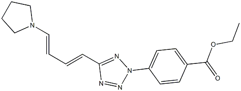 ethyl 4-[5-(4-tetrahydro-1H-pyrrol-1-ylbuta-1,3-dienyl)-2H-1,2,3,4-tetraazol-2-yl]benzoate Struktur