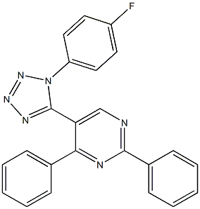 5-[1-(4-fluorophenyl)-1H-1,2,3,4-tetraazol-5-yl]-2,4-diphenylpyrimidine Struktur