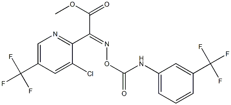 methyl 2-[3-chloro-5-(trifluoromethyl)-2-pyridinyl]-2-[({[3-(trifluoromethyl)anilino]carbonyl}oxy)imino]acetate Struktur