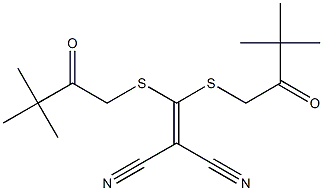 2-{di[(3,3-dimethyl-2-oxobutyl)thio]methylidene}malononitrile Struktur