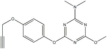 N-{4-methoxy-6-[4-(2-propynyloxy)phenoxy]-1,3,5-triazin-2-yl}-N,N-dimethylamine Struktur