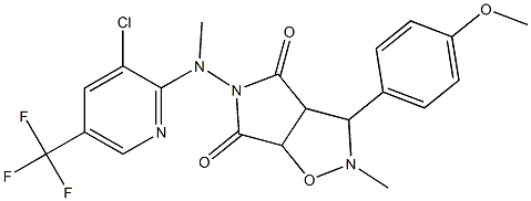 5-[[3-chloro-5-(trifluoromethyl)-2-pyridinyl](methyl)amino]-3-(4-methoxyphenyl)-2-methyldihydro-2H-pyrrolo[3,4-d]isoxazole-4,6(3H,5H)-dione Struktur