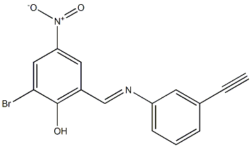 2-bromo-6-{[(3-eth-1-ynylphenyl)imino]methyl}-4-nitrophenol Struktur