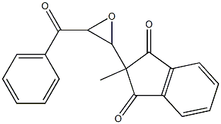 2-(3-benzoyloxiran-2-yl)-2-methylindane-1,3-dione Struktur