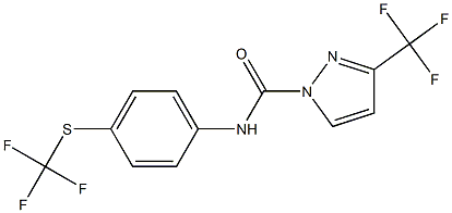 N1-{4-[(trifluoromethyl)thio]phenyl}-3-(trifluoromethyl)-1H-pyrazole-1-carboxamide Struktur