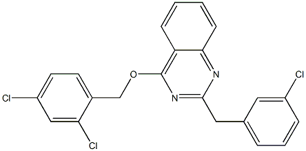 2-(3-chlorobenzyl)-4-[(2,4-dichlorobenzyl)oxy]quinazoline Struktur