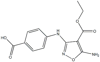 4-{[5-amino-4-(ethoxycarbonyl)isoxazol-3-yl]amino}benzoic acid Struktur