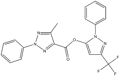 1-phenyl-3-(trifluoromethyl)-1H-pyrazol-5-yl 5-methyl-2-phenyl-2H-1,2,3-triazole-4-carboxylate Struktur