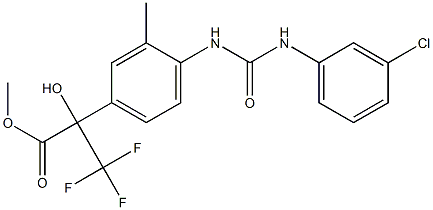 methyl 2-(4-{[(3-chloroanilino)carbonyl]amino}-3-methylphenyl)-3,3,3-trifluoro-2-hydroxypropanoate Struktur