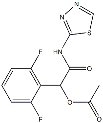 1-(2,6-difluorophenyl)-2-oxo-2-(1,3,4-thiadiazol-2-ylamino)ethyl acetate Struktur