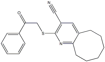 2-[(2-oxo-2-phenylethyl)sulfanyl]-5,6,7,8,9,10-hexahydrocycloocta[b]pyridine-3-carbonitrile Struktur