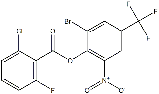 2-bromo-6-nitro-4-(trifluoromethyl)phenyl 2-chloro-6-fluorobenzoate Struktur