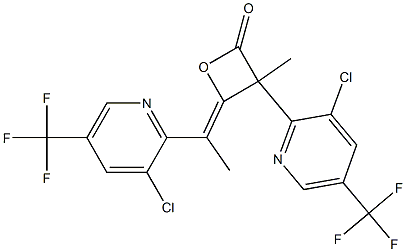 3-[3-chloro-5-(trifluoromethyl)-2-pyridinyl]-4-{(Z)-1-[3-chloro-5-(trifluoromethyl)-2-pyridinyl]ethylidene}-3-methyl-2-oxetanone Struktur