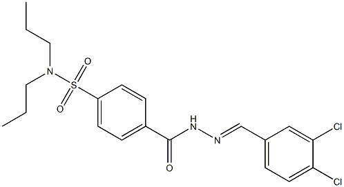 N1,N1-dipropyl-4-{[2-(3,4-dichlorobenzylidene)hydrazino]carbonyl}benzene-1-sulfonamide Struktur