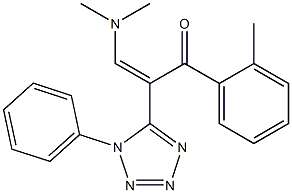 3-(dimethylamino)-1-(2-methylphenyl)-2-(1-phenyl-1H-1,2,3,4-tetraazol-5-yl)prop-2-en-1-one Struktur