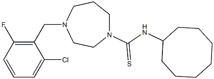 N1-cyclooctyl-4-(2-chloro-6-fluorobenzyl)-1,4-diazepane-1-carbothioamide Struktur