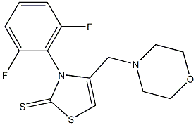 3-(2,6-difluorophenyl)-4-(morpholinomethyl)-1,3-thiazole-2(3H)-thione Struktur