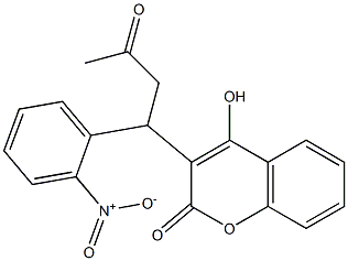 4-hydroxy-3-[1-(2-nitrophenyl)-3-oxobutyl]-2H-chromen-2-one Struktur