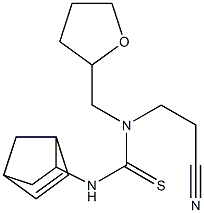 N'-bicyclo[2.2.1]hept-5-en-2-yl-N-(2-cyanoethyl)-N-tetrahydrofuran-2-ylmethylthiourea Struktur