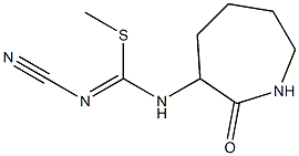 3-{[(cyanoimino)(methylthio)methyl]amino}-2-oxoazepane Struktur