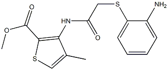 methyl 3-({2-[(2-aminophenyl)thio]acetyl}amino)-4-methylthiophene-2-carboxylate Struktur