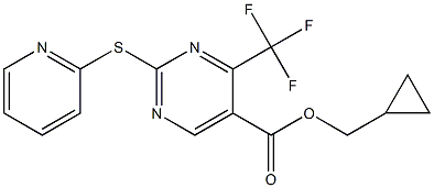 cyclopropylmethyl 2-(2-pyridylthio)-4-(trifluoromethyl)pyrimidine-5-carboxylate Struktur