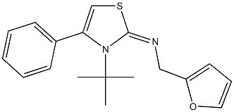 N-[3-(tert-butyl)-4-phenyl-1,3-thiazol-2(3H)-yliden](2-furyl)methanamine Struktur