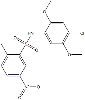 N1-(4-chloro-2,5-dimethoxyphenyl)-2-methyl-5-nitrobenzene-1-sulfonamide Struktur