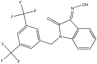 1-[3,5-bis(trifluoromethyl)benzyl]-1H-indole-2,3-dione 3-oxime Struktur