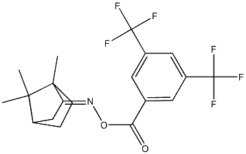 2-({[3,5-bis(trifluoromethyl)benzoyl]oxy}imino)-1,7,7-trimethylbicyclo[2.2.1]heptane Struktur