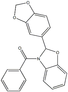 [2-(1,3-benzodioxol-5-yl)-2,3-dihydro-1,3-benzoxazol-3-yl](phenyl)methanone Struktur