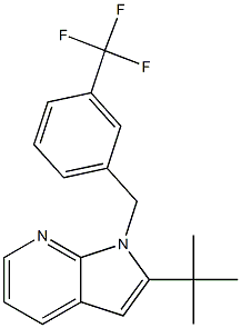 2-(tert-butyl)-1-[3-(trifluoromethyl)benzyl]-1H-pyrrolo[2,3-b]pyridine Struktur