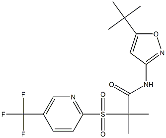 N1-[5-(tert-butyl)isoxazol-3-yl]-2-methyl-2-{[5-(trifluoromethyl)-2-pyridyl]sulfonyl}propanamide Struktur