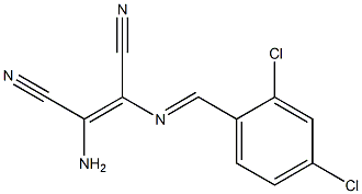 (Z)-2-amino-3-{[(E)-(2,4-dichlorophenyl)methylidene]amino}-2-butenedinitrile Struktur