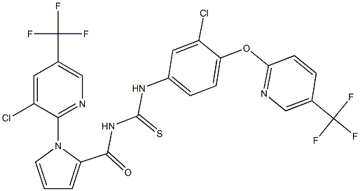 N-(3-chloro-4-{[5-(trifluoromethyl)-2-pyridinyl]oxy}phenyl)-N'-({1-[3-chloro-5-(trifluoromethyl)-2-pyridinyl]-1H-pyrrol-2-yl}carbonyl)thiourea Struktur