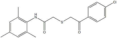 N1-mesityl-2-{[2-(4-chlorophenyl)-2-oxoethyl]thio}acetamide Struktur