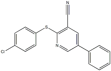 2-[(4-chlorophenyl)sulfanyl]-5-phenylnicotinonitrile Struktur