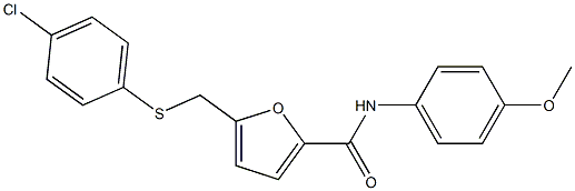 N2-(4-methoxyphenyl)-5-{[(4-chlorophenyl)thio]methyl}-2-furamide Struktur