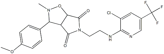 5-(2-{[3-chloro-5-(trifluoromethyl)-2-pyridinyl]amino}ethyl)-3-(4-methoxyphenyl)-2-methyldihydro-2H-pyrrolo[3,4-d]isoxazole-4,6(3H,5H)-dione Struktur